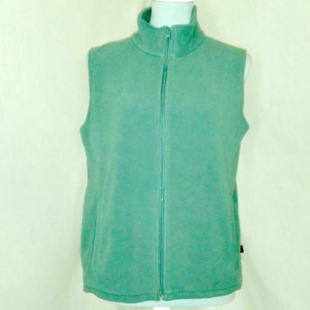 Woolrich Lt Teal Full Zip Pocketed Fleece Vest